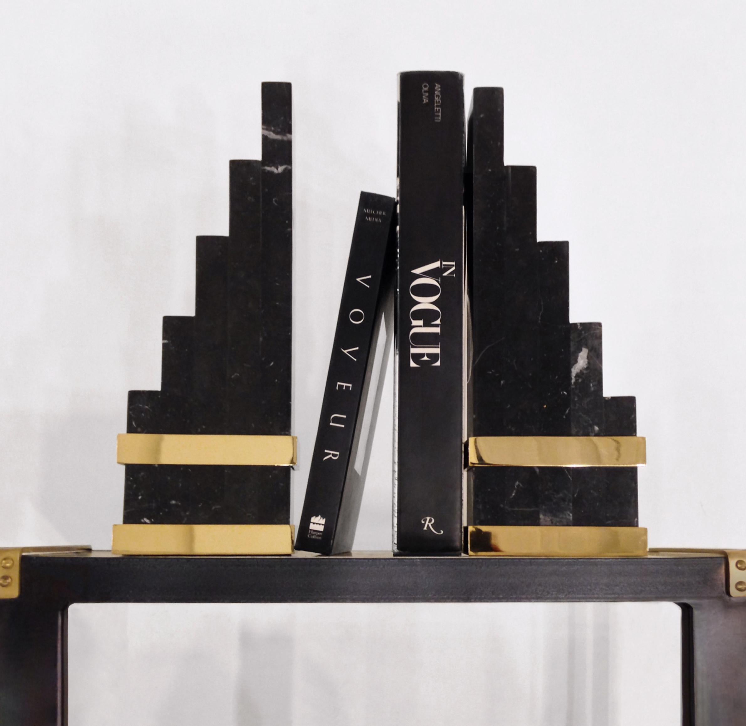 American Fallon Marble Bookends For Sale