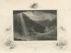 Falls of Cattskill, New York, with Cowpens and Catawba Vignettes, circa 1850