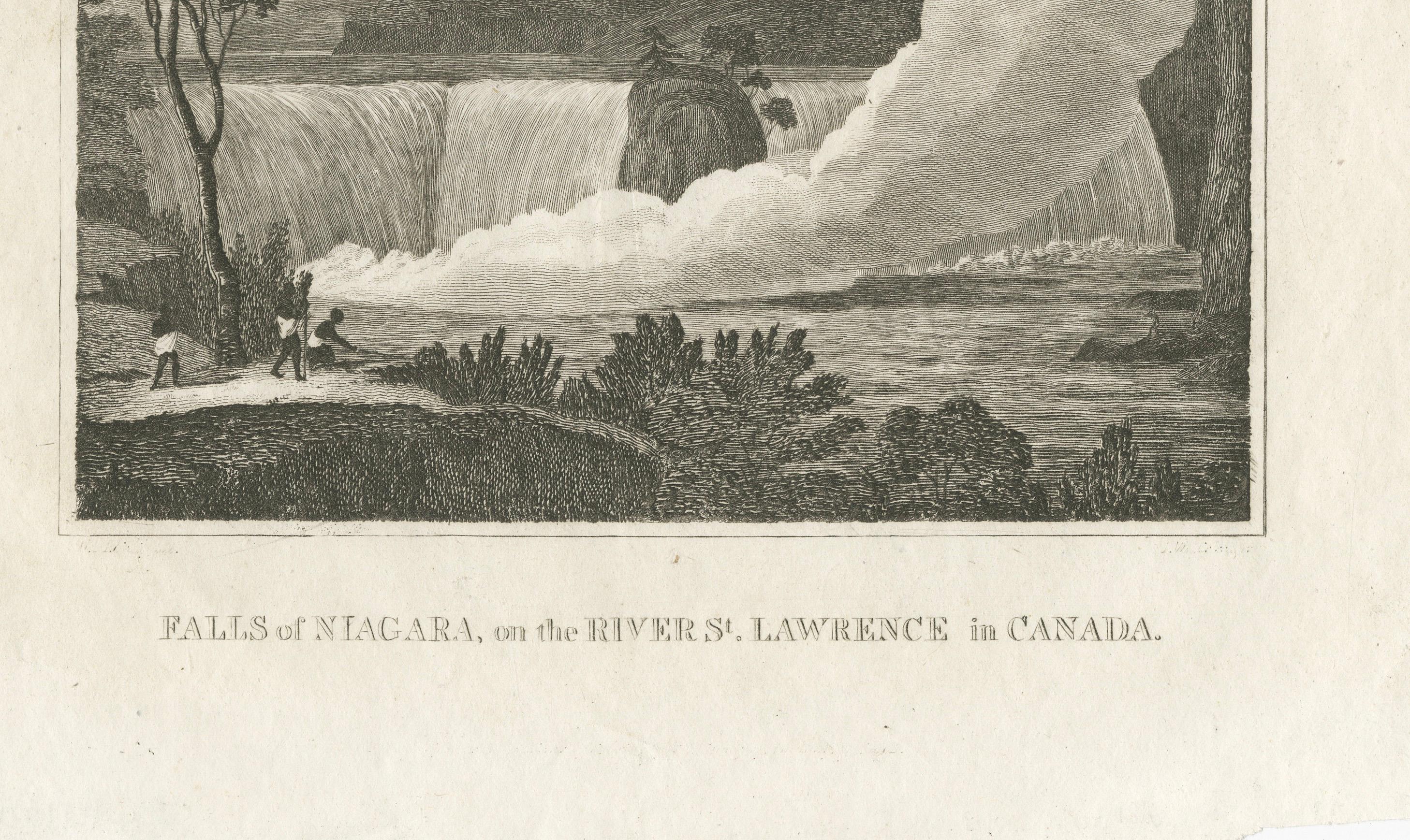 Falls of Niagara, River St. Lawrence, Canada – Engraving Published in 1816
