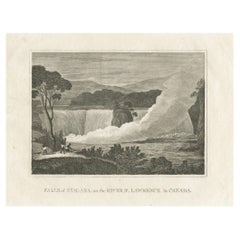 Cataratas del Niágara, río San Lorenzo, Canadá - Grabado publicado en 1816
