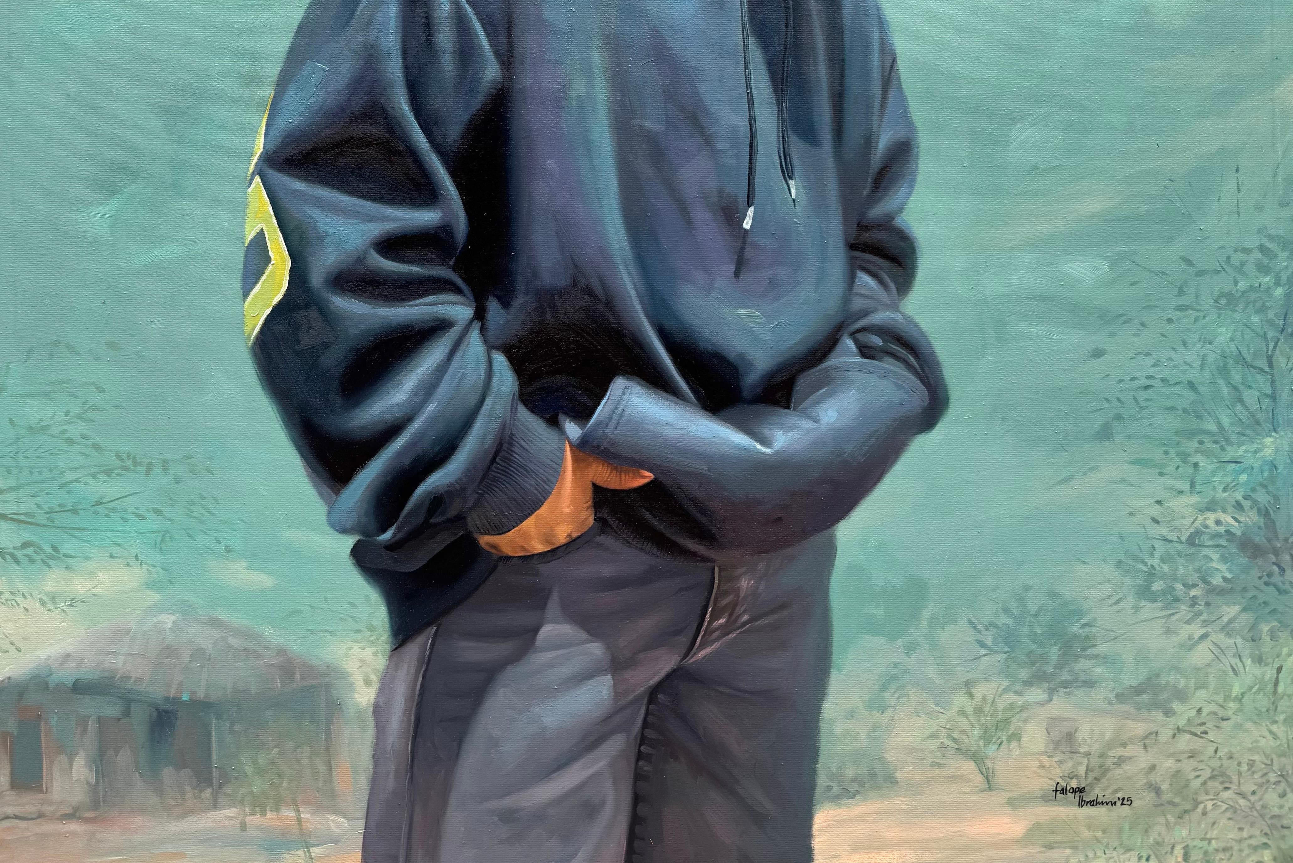 Boy From Hood - 21. Jahrhundert, Zeitgenössisch, Figurativ, Hyperealismus, Afrika (Realismus), Painting, von Falope Ibrahim