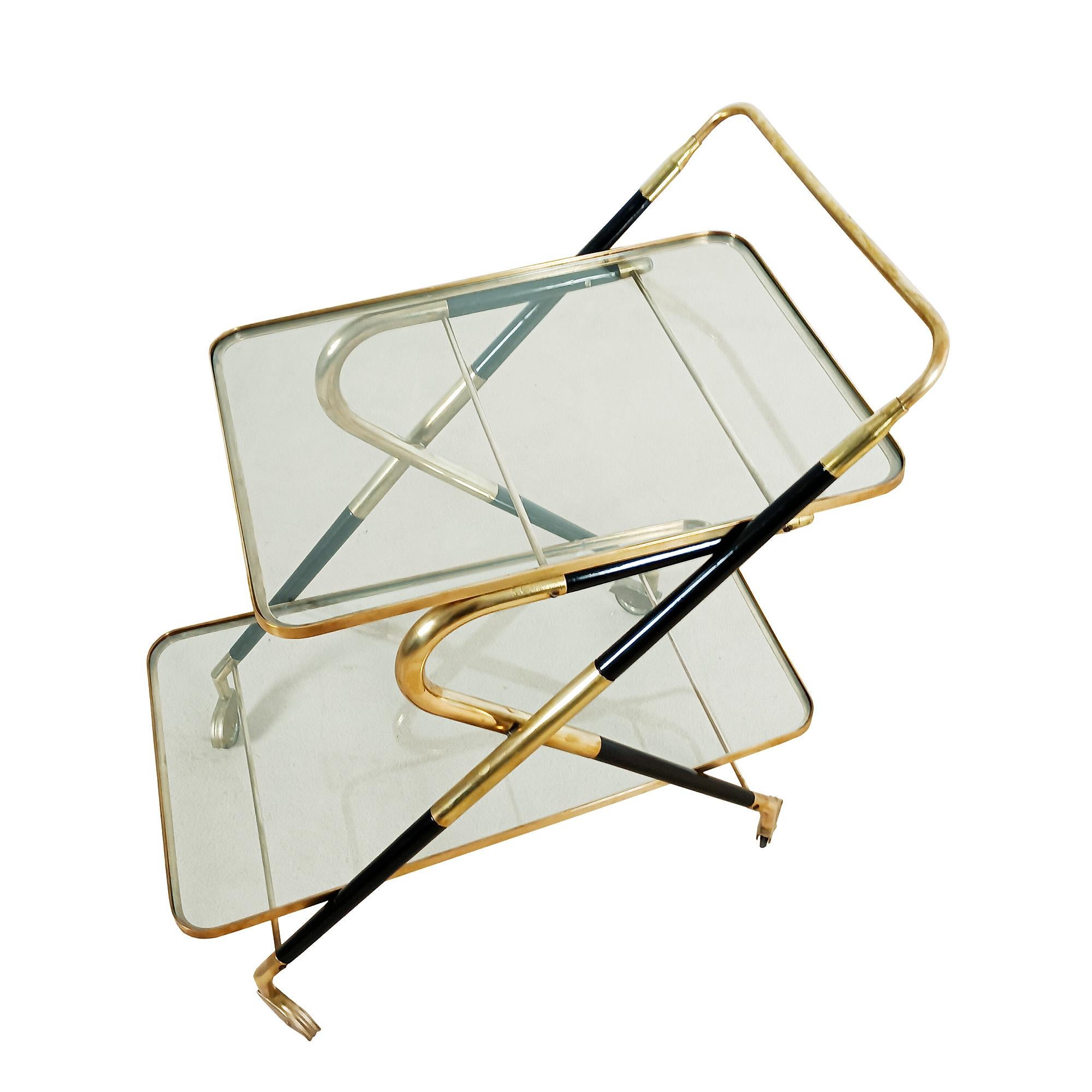 False pair of bar carts by Cesare Lacca - Italy 1950 In Good Condition For Sale In Girona, ES