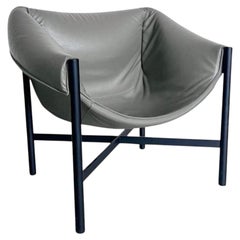 Falstaff Grauer Ledersessel von Stefan Diez für Dante Goods and Bads