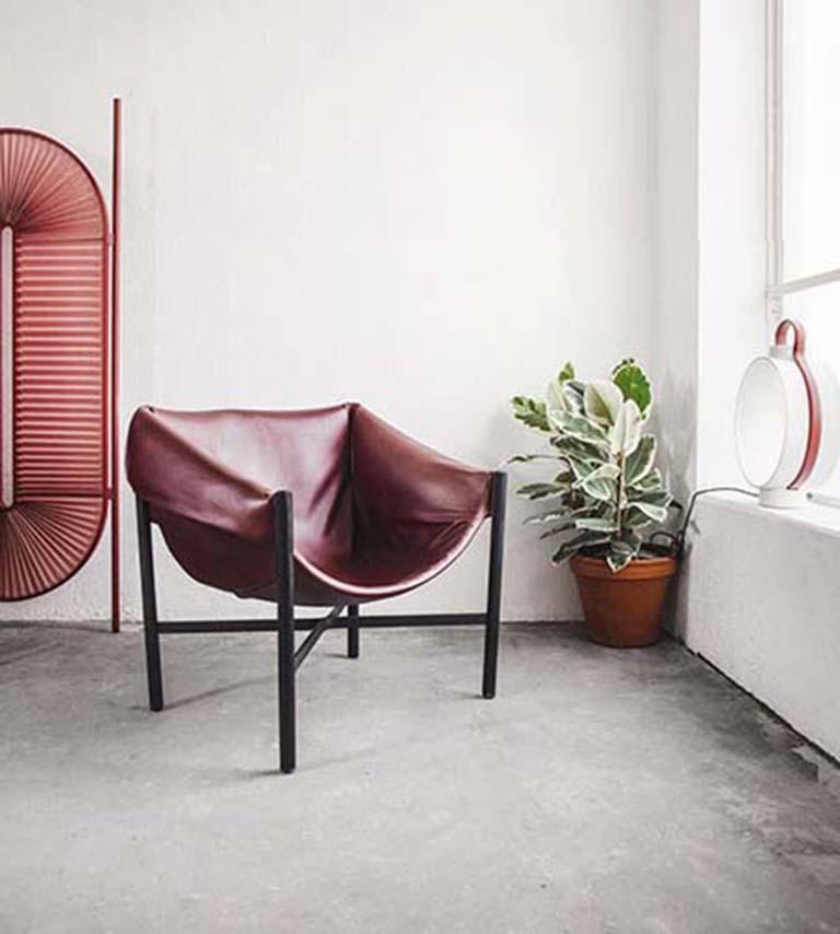 Modern Falstaff Leather Armchair, by Stefan Diez from Dante For Sale