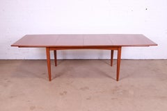 Falster Danish Modern Teak Boat-Shaped Extension Dining Table, Newly Refinished