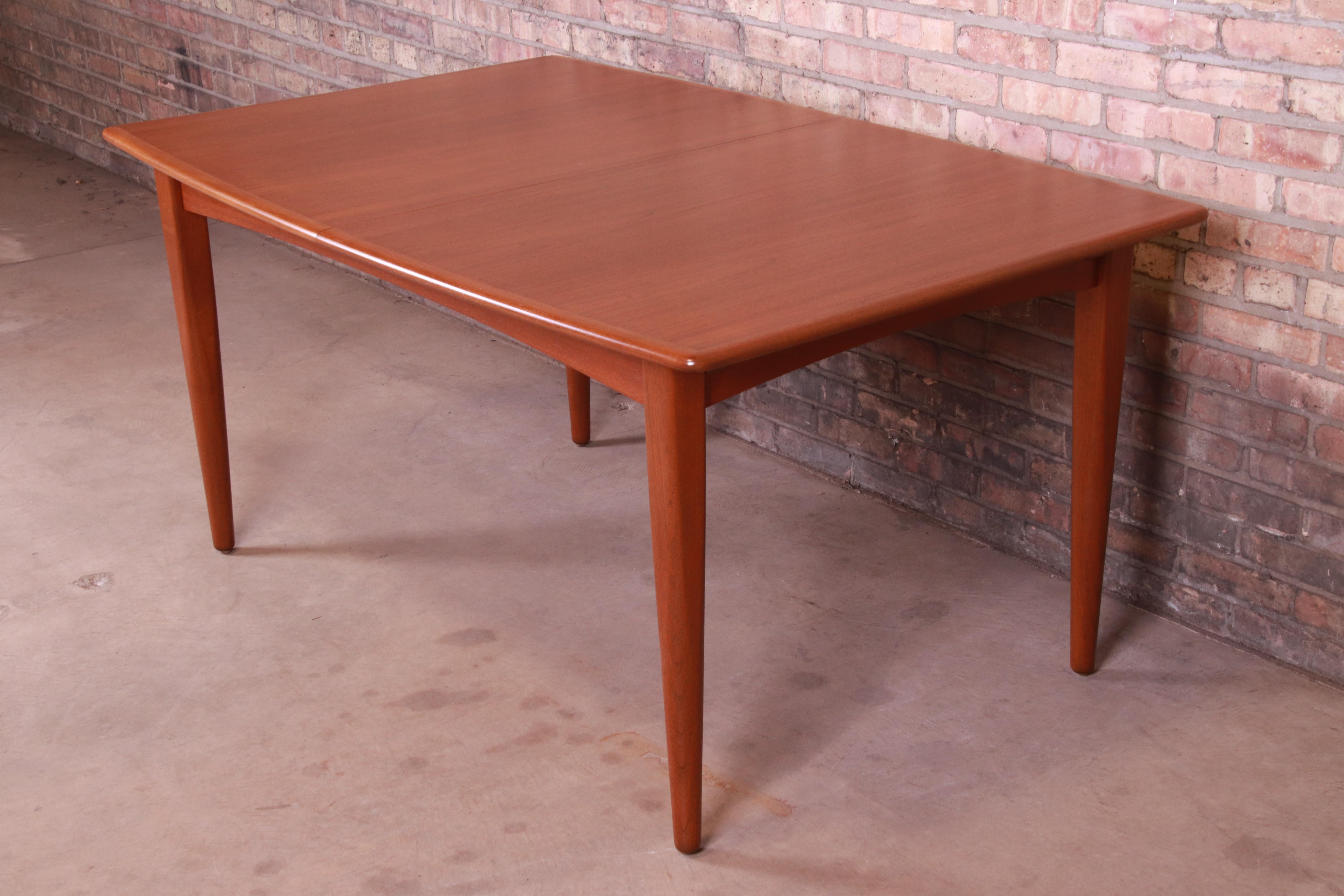 Falster Danish Modern Teak Boat-Shaped Extension Dining Table, Newly Restored 1