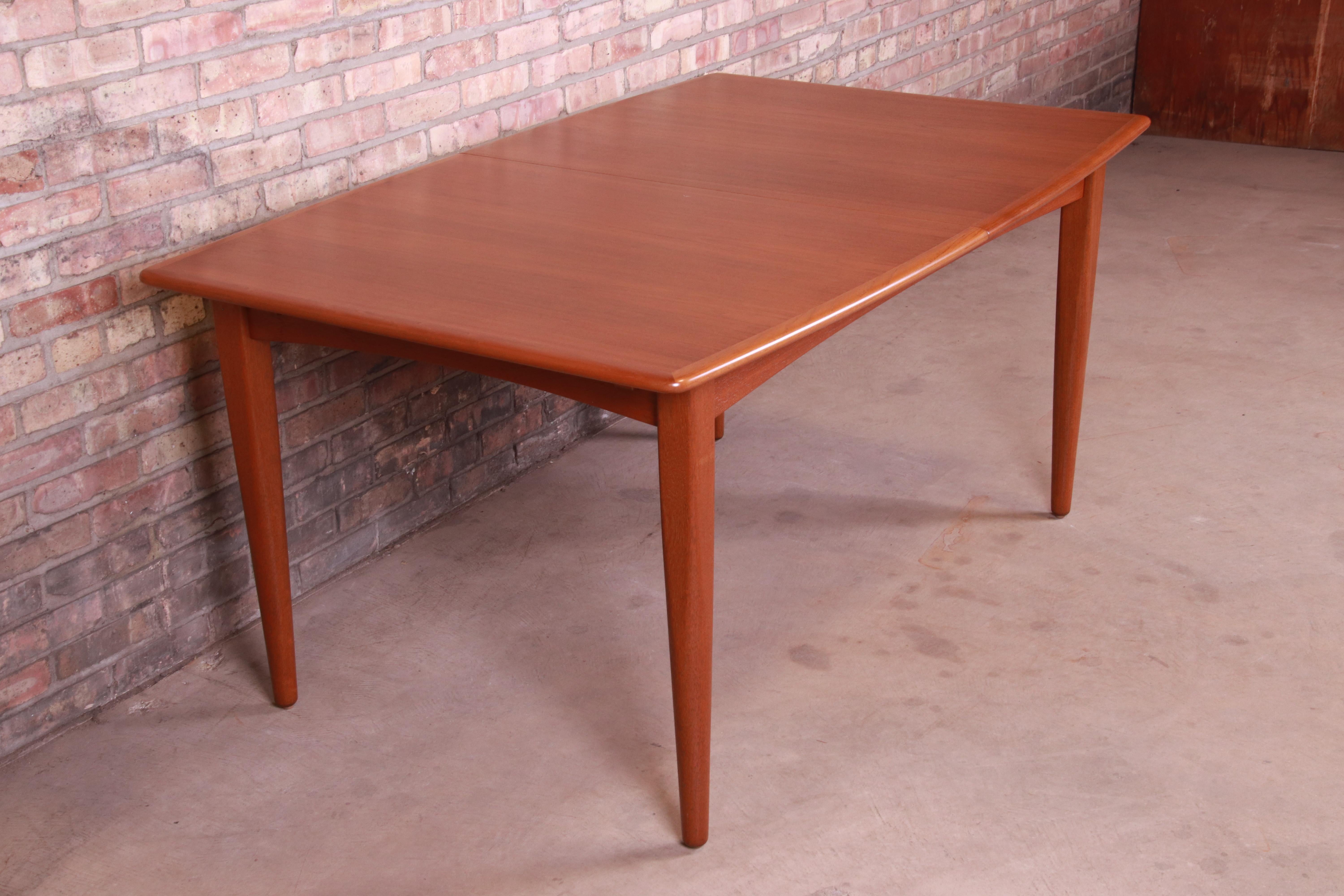 Falster Danish Modern Teak Boat-Shaped Extension Dining Table, Newly Restored 2