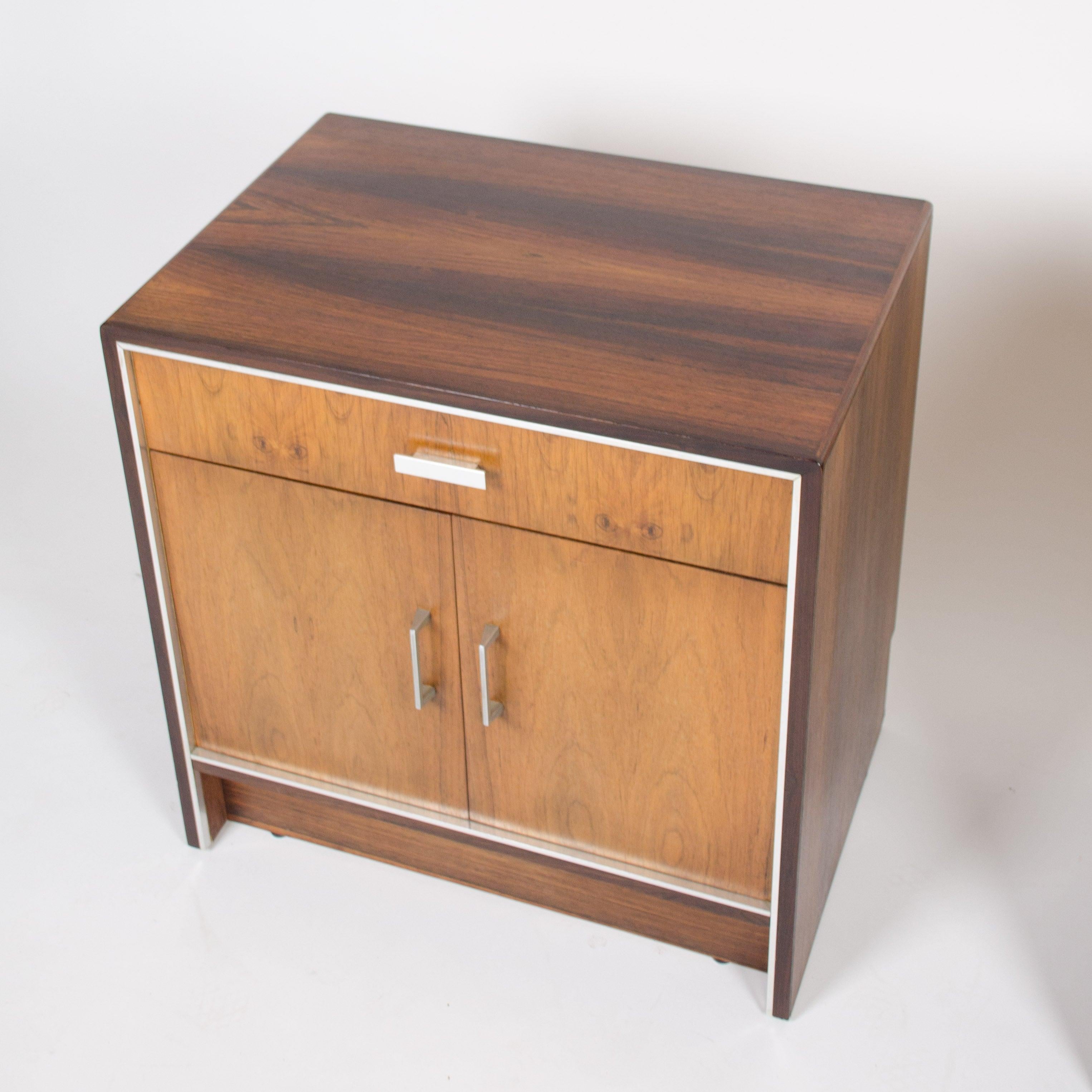 Modern Falster Maurice Villency Rosewood Danish Dresser End Tables Bedside Cabinet Pair For Sale