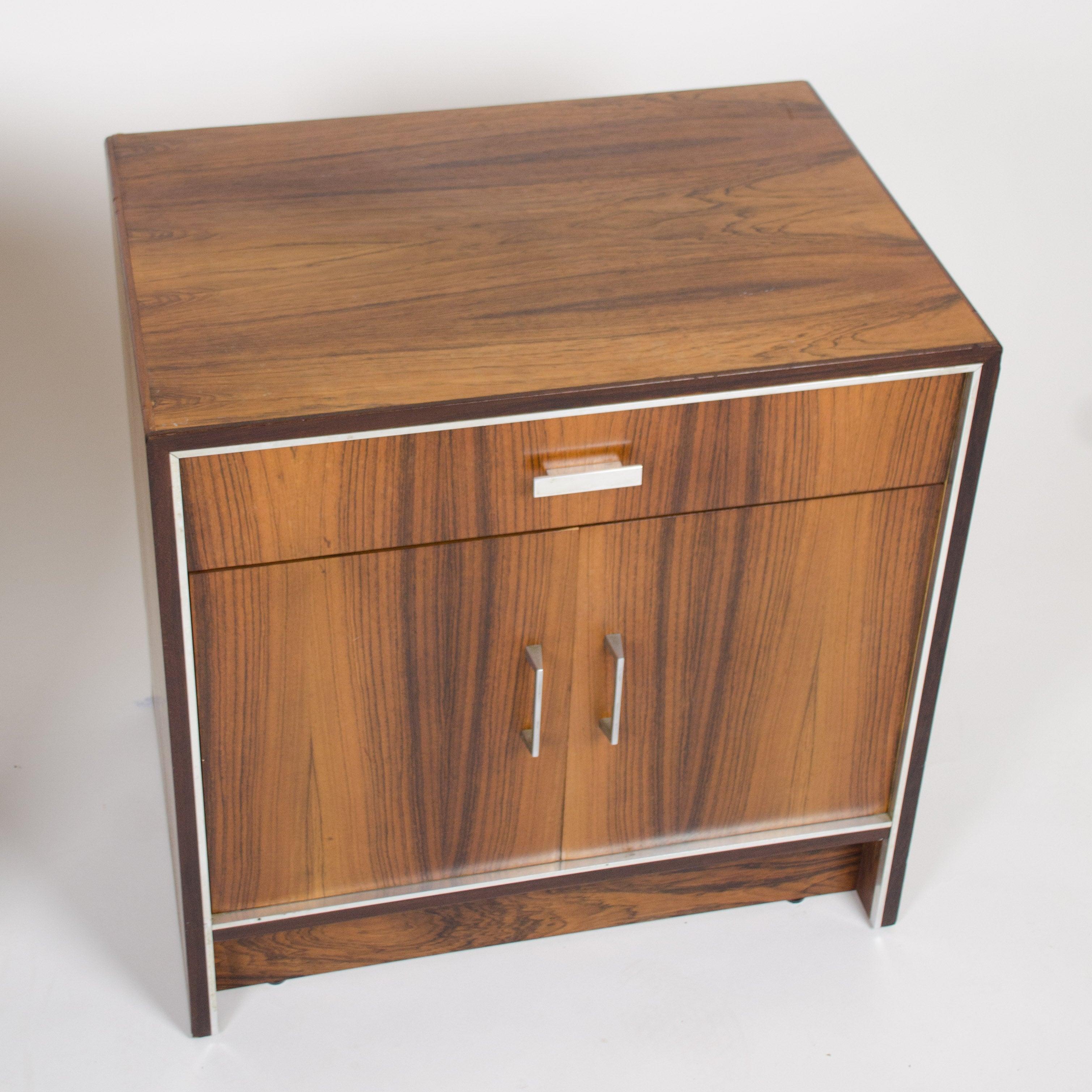 Falster Maurice Villency Rosewood Danish Dresser End Tables Bedside Cabinet Pair In Good Condition For Sale In Philadelphia, PA