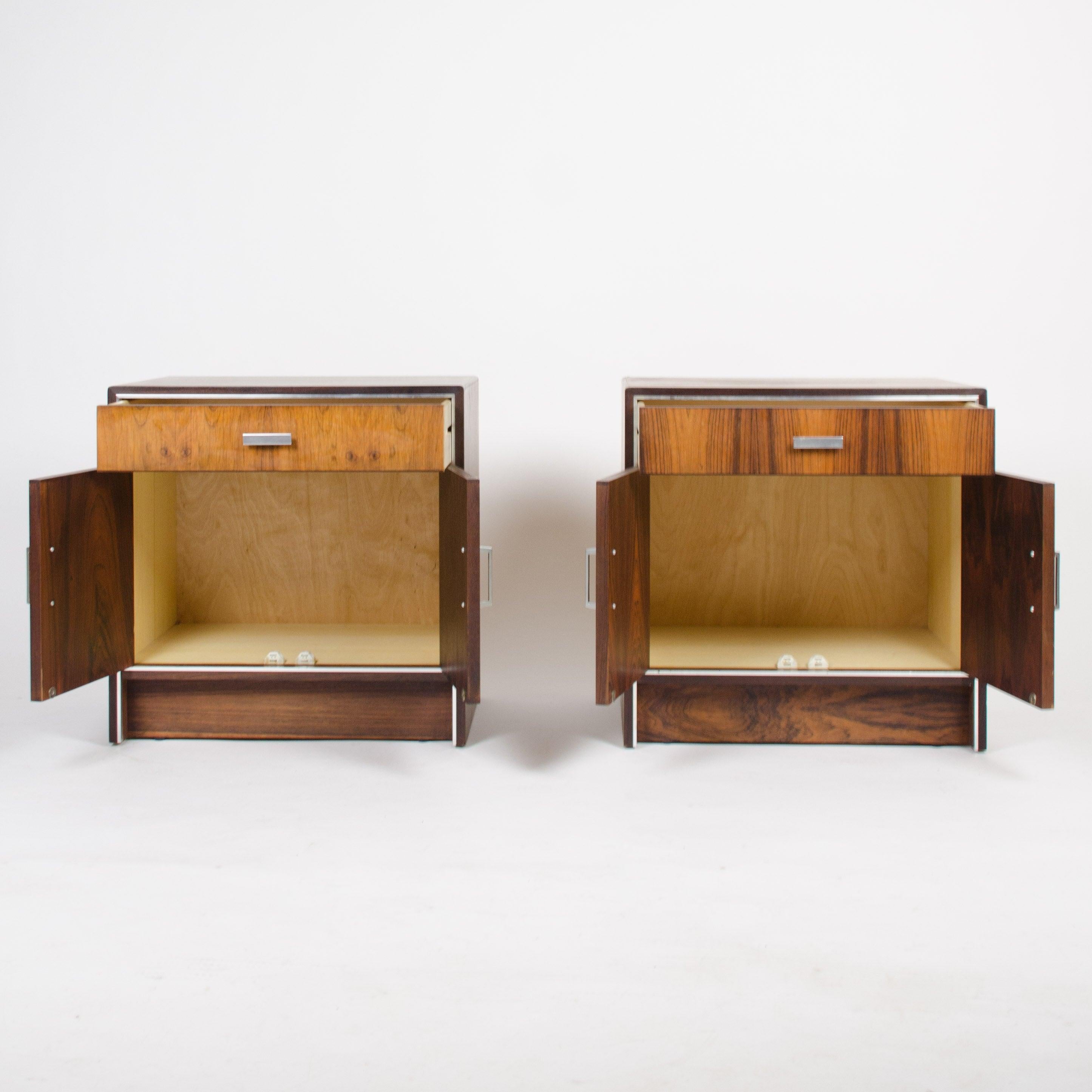 Falster Maurice Villency Rosewood Danish Dresser End Tables Bedside Cabinet Pair For Sale 1