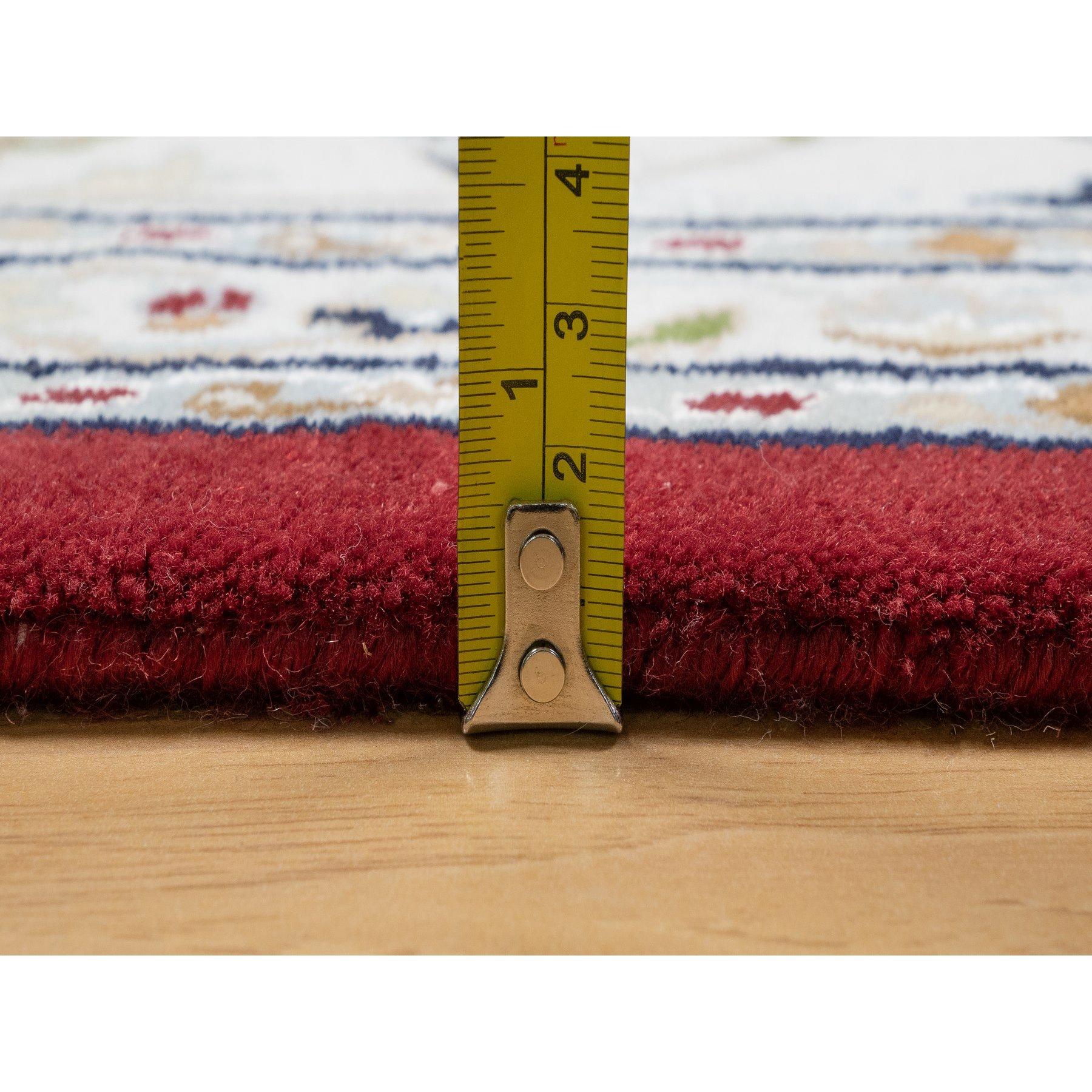 Tapis rouge fauru 250 KPSI Nain Design noué à la main 7'10