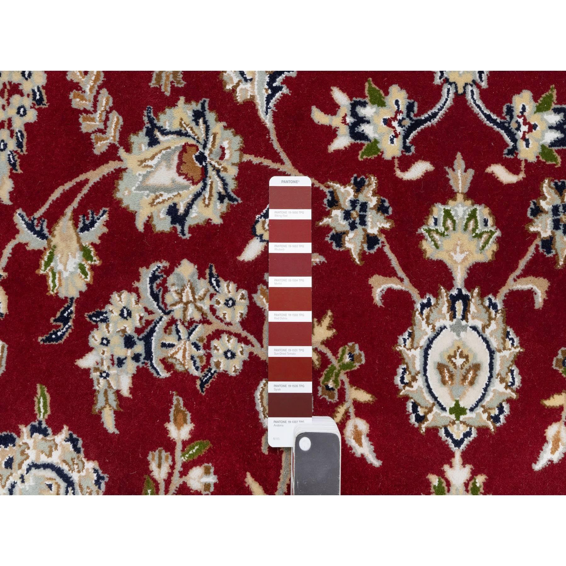 XXIe siècle et contemporain Tapis rouge fauru 250 KPSI Nain Design noué à la main 7'10