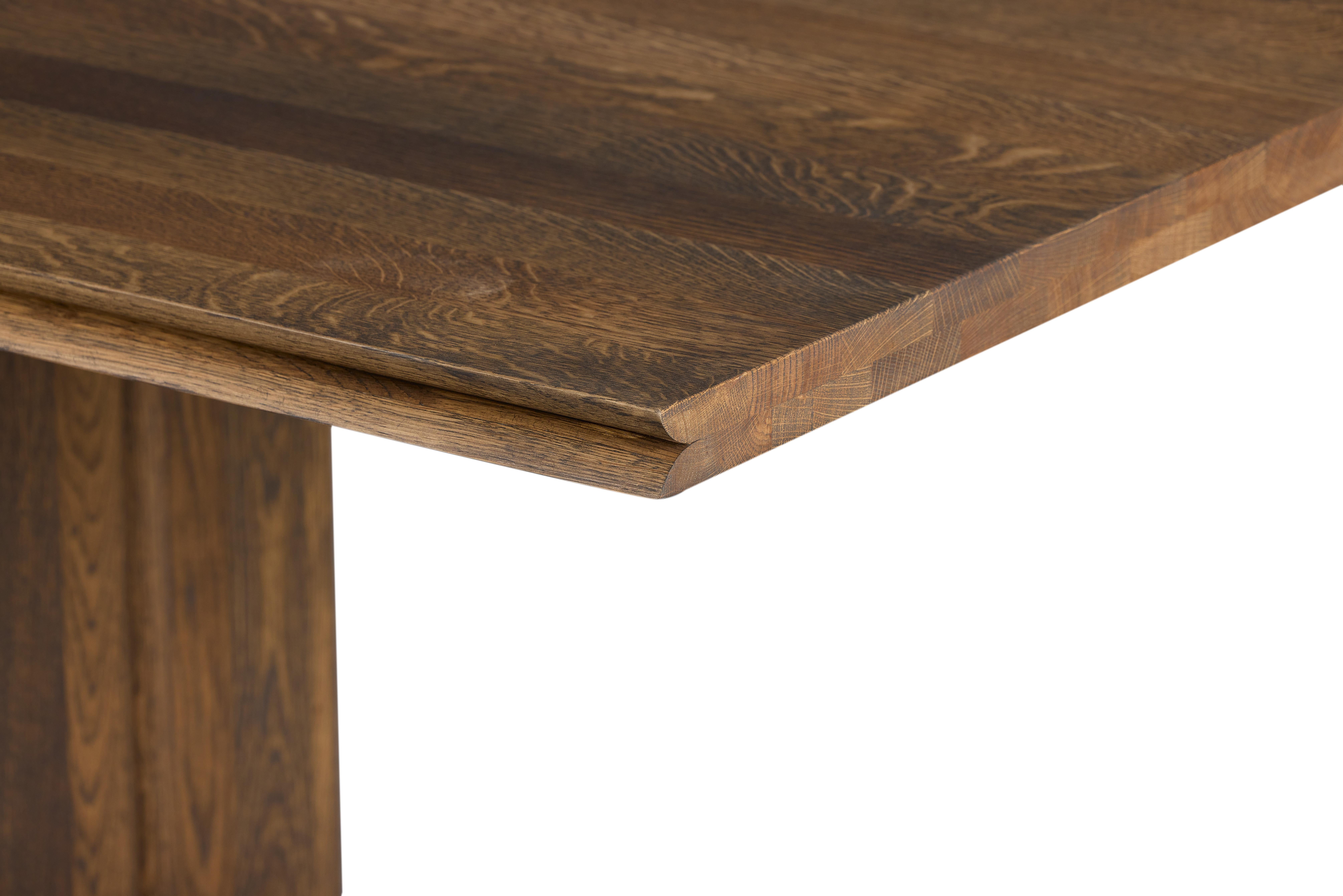 Fam Solid Wood Oak Rectangular 6 Person Dining Table Charcoal Neuf - En vente à Okmeydanı, TR