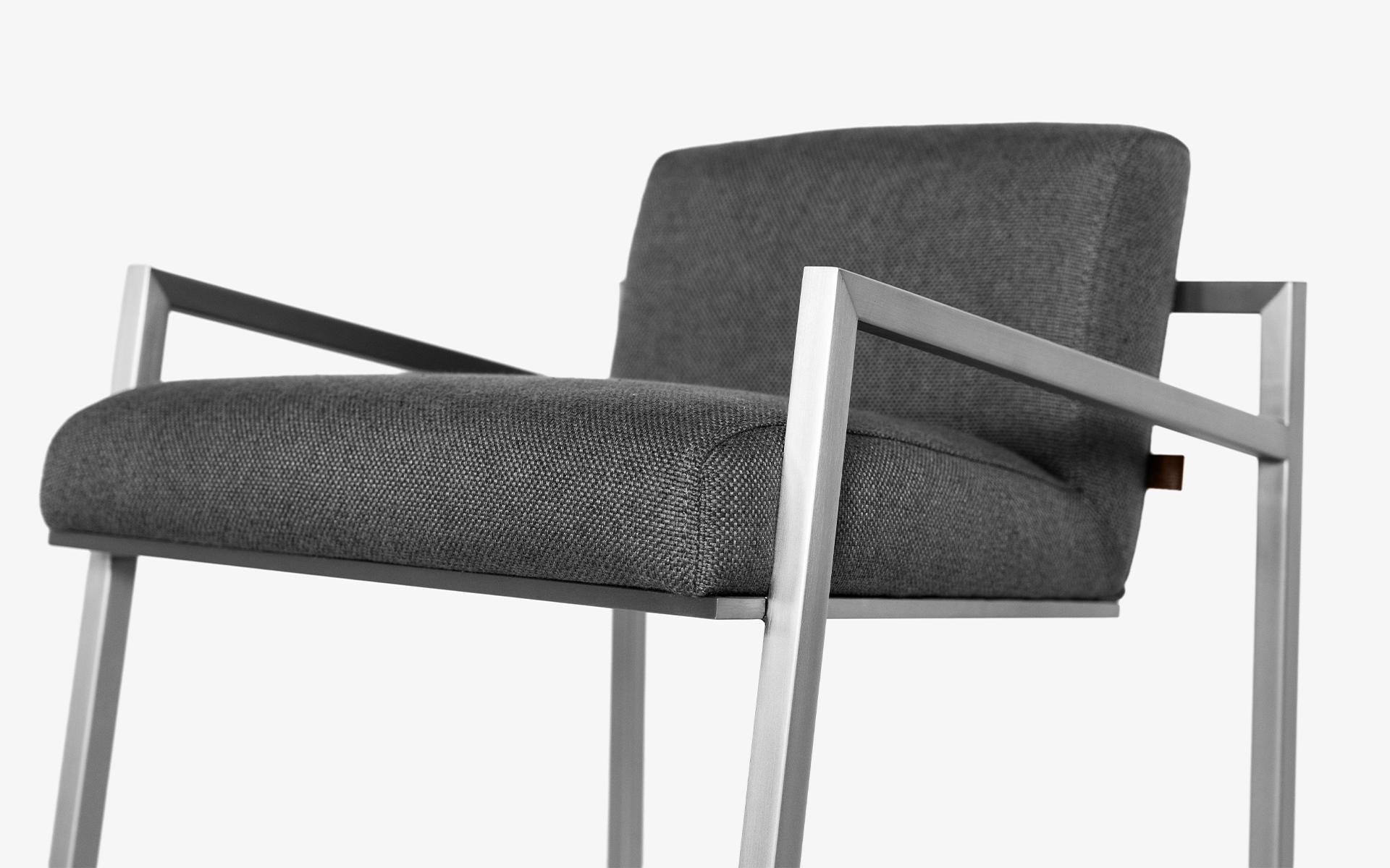 Famed Bar Chair in Matt Chrome For Sale 2