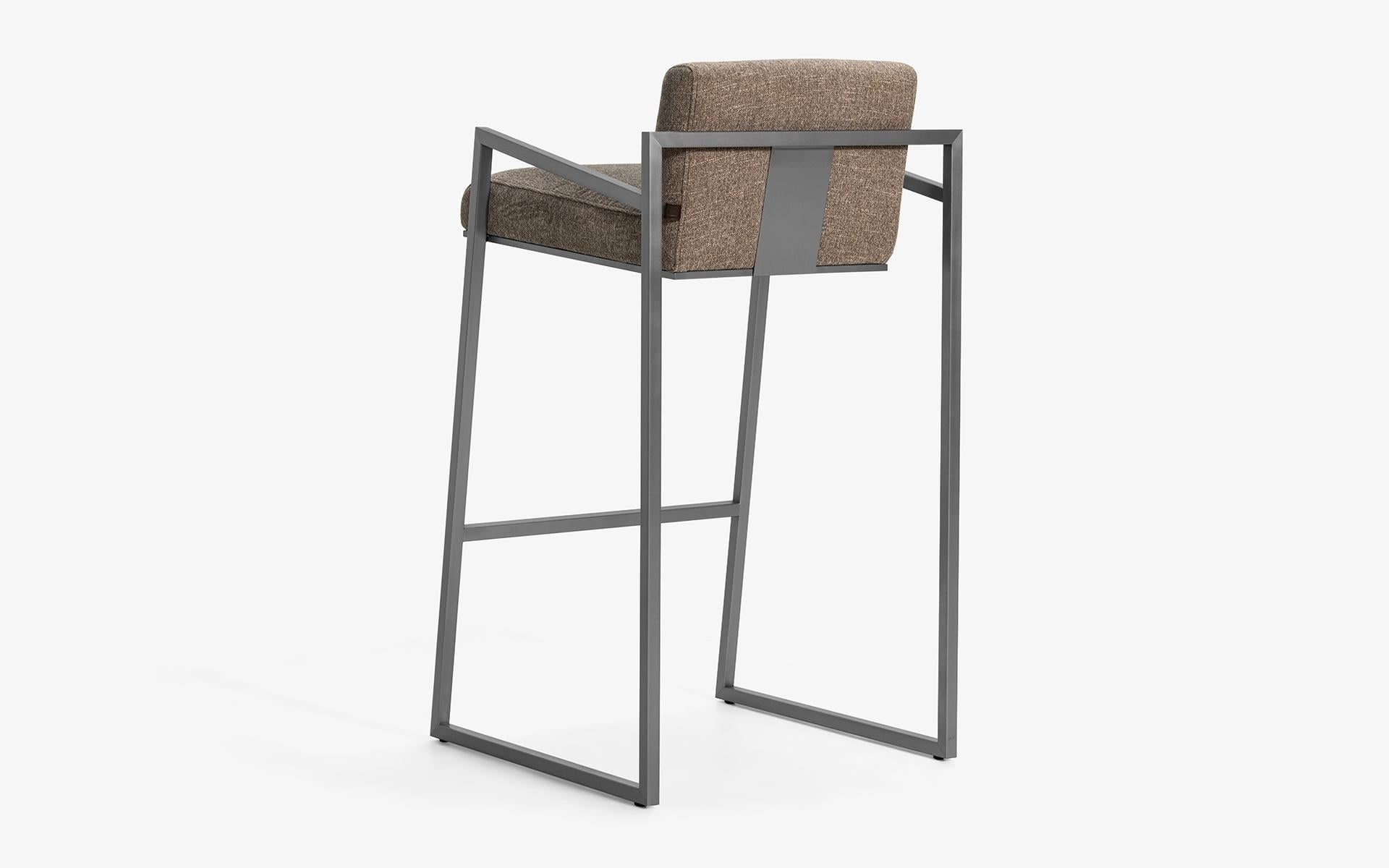 Famed Bar Chair in Matt Chrome For Sale 7