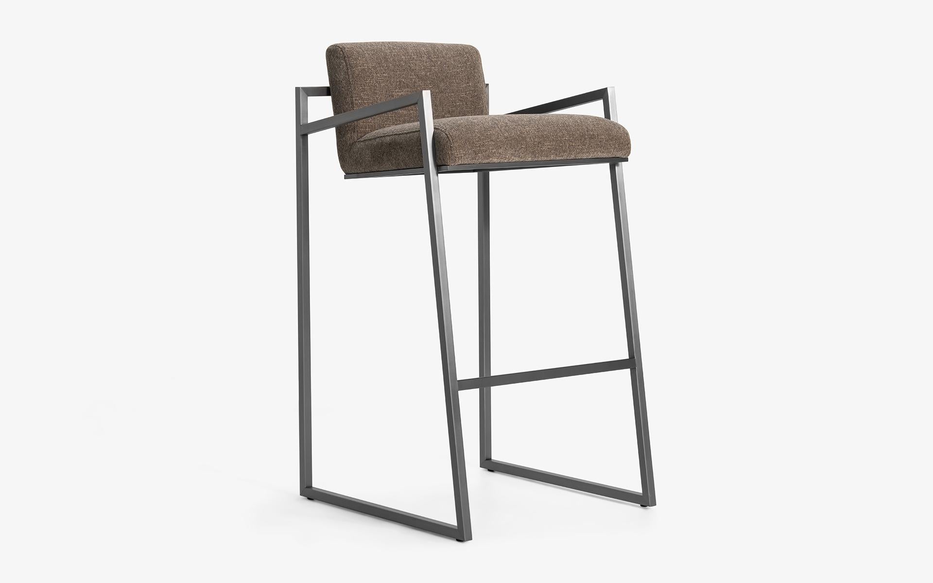 Famed Bar Chair in Matt Chrome For Sale 8