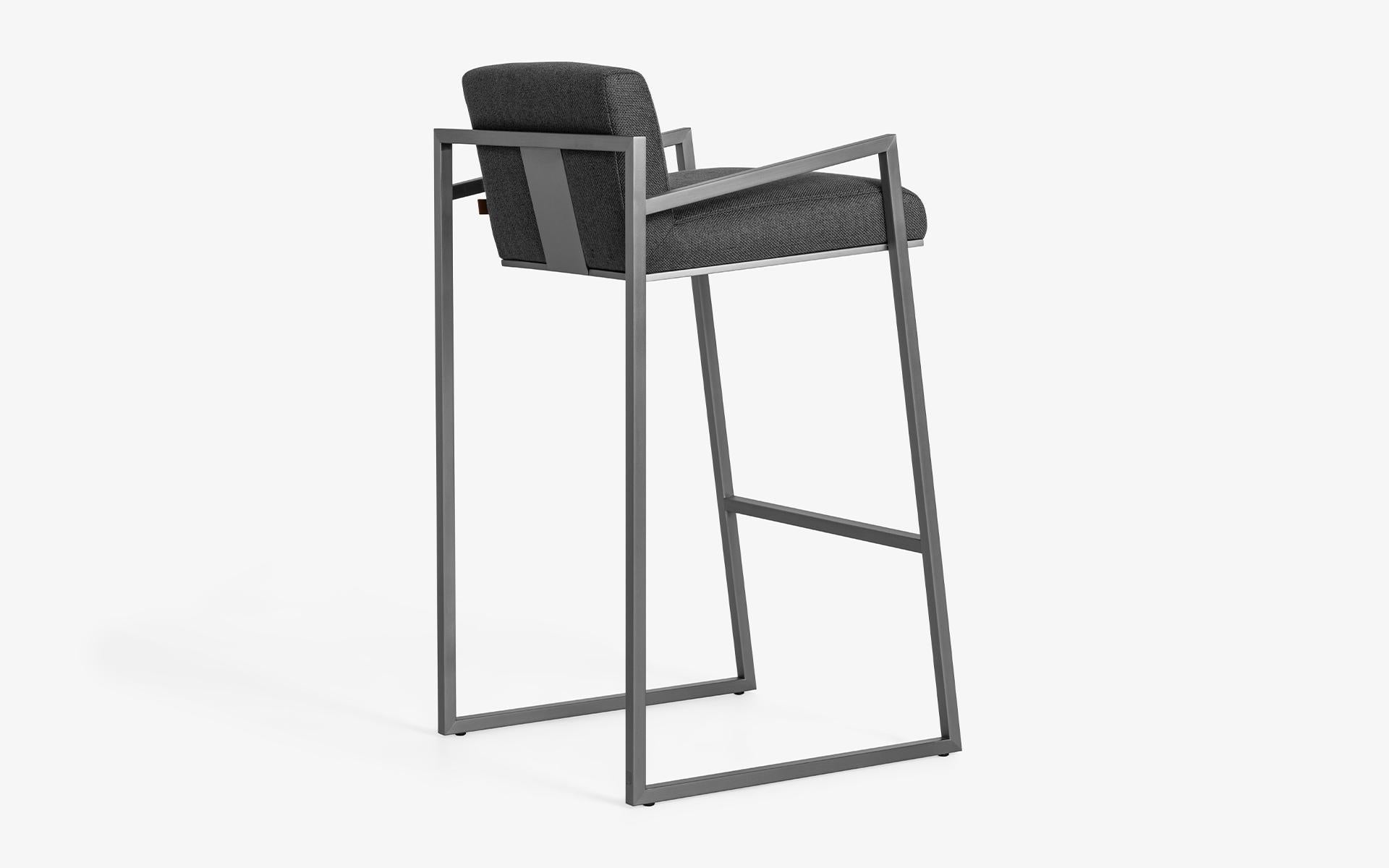 Famed Bar Chair in Matt Chrome For Sale 1