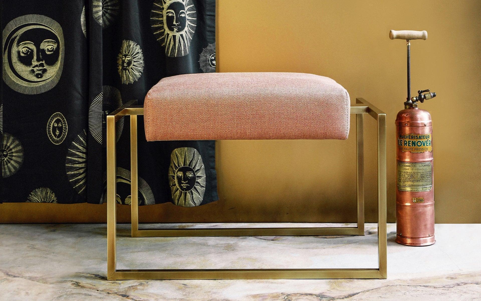 Metal Famed Bench Small Pink For Sale