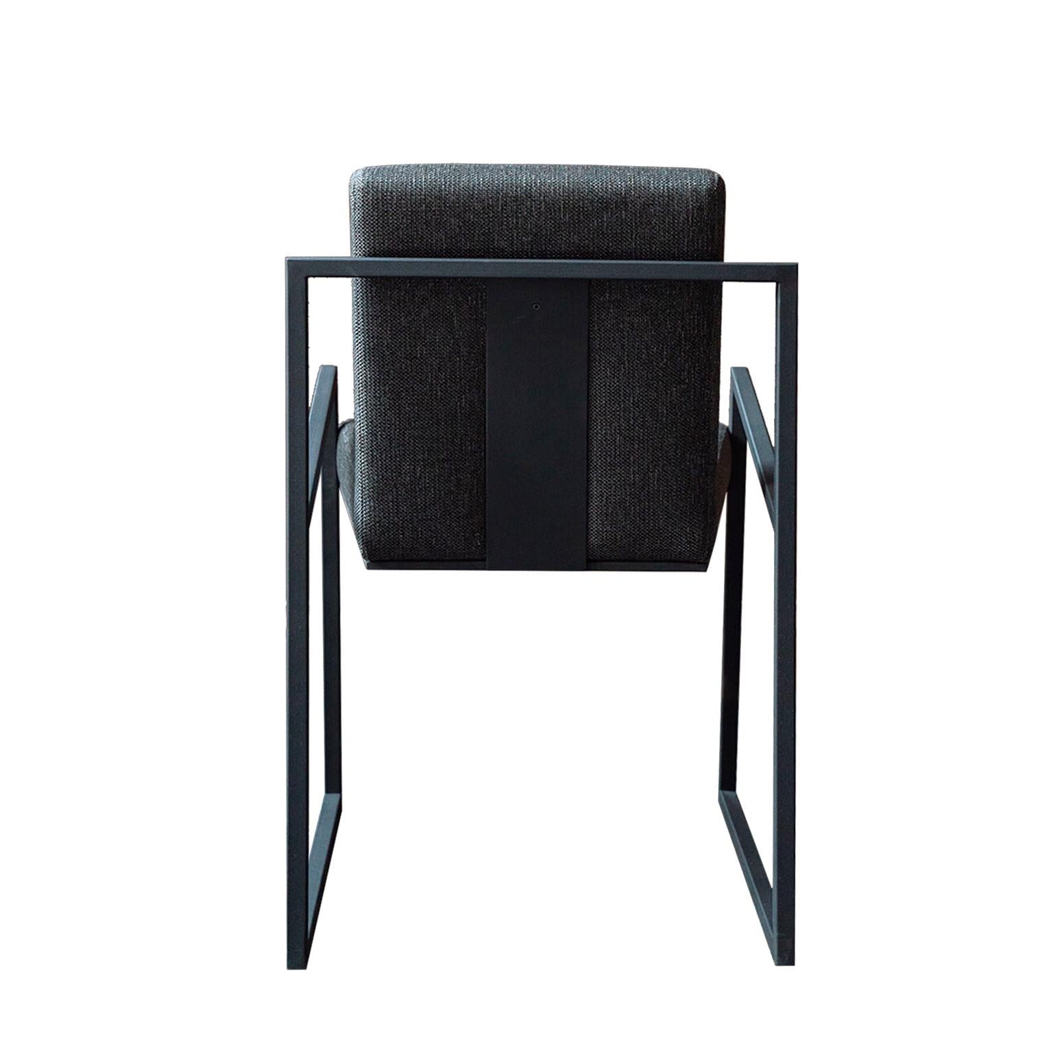 Famed Black Metal Chair 'Set of 10 Chair' For Sale 1