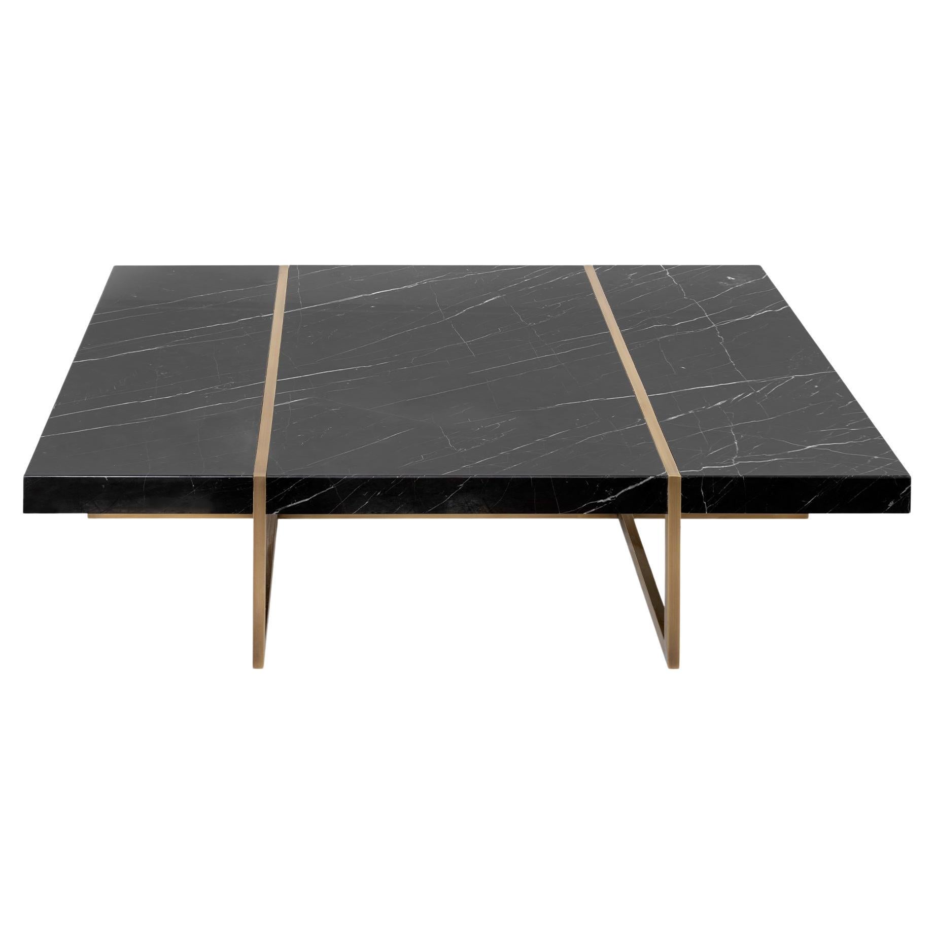 Famed Brass and Marble Coffee Table