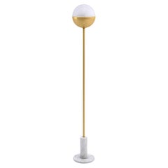 Famed Brass and Marble Floor Lamp