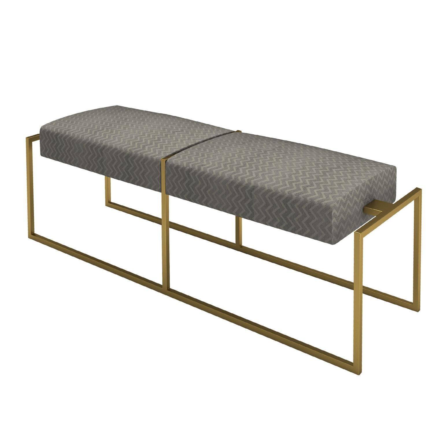 Hand-Crafted Famed Brass Bench For Sale