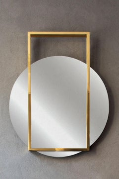 Famed Brass Mirror