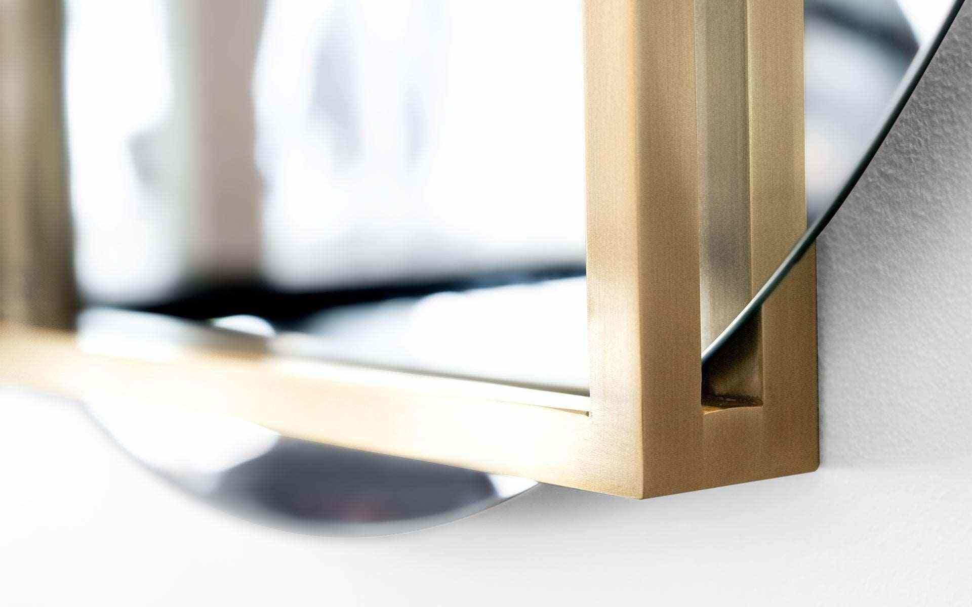 Contemporary Famed Brass Mirror For Sale