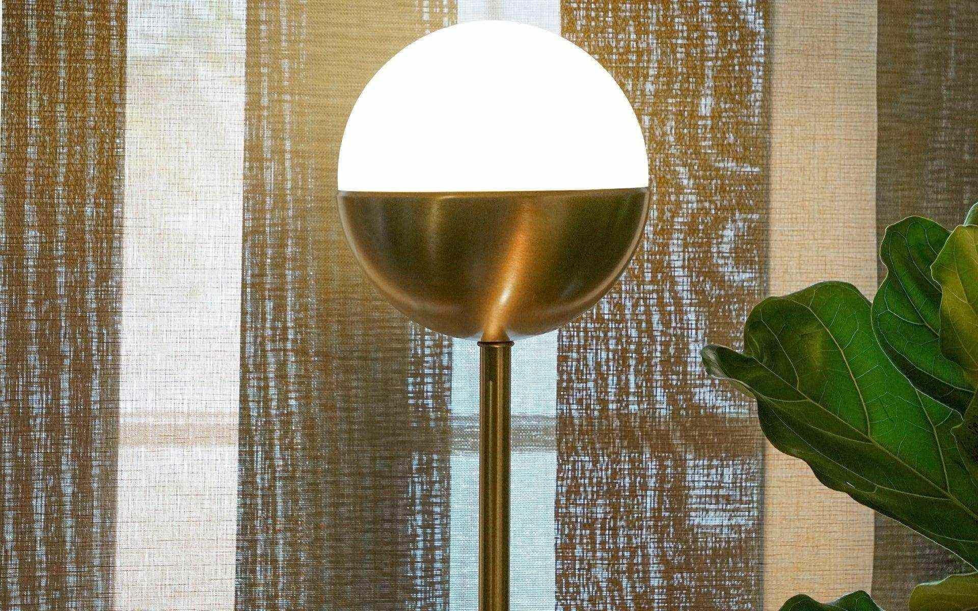 Metalwork Famed Floor Lamp, Carrara Marble Leg For Sale