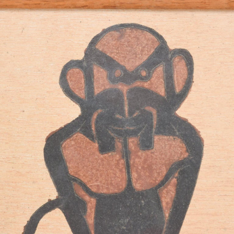 For your pleasure:  Fabulous Francisco Toledo Art Work - Abstract Monkey Drawing, Signed. From Oaxaca, Mexico Listed Artist. Original piece- paper has fiber consistency. 

Dimensions: 9.5
