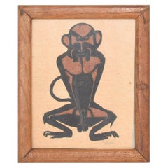 Famed Francisco Toledo Chango Monkey Art Drawing Oaxaca, Mexico