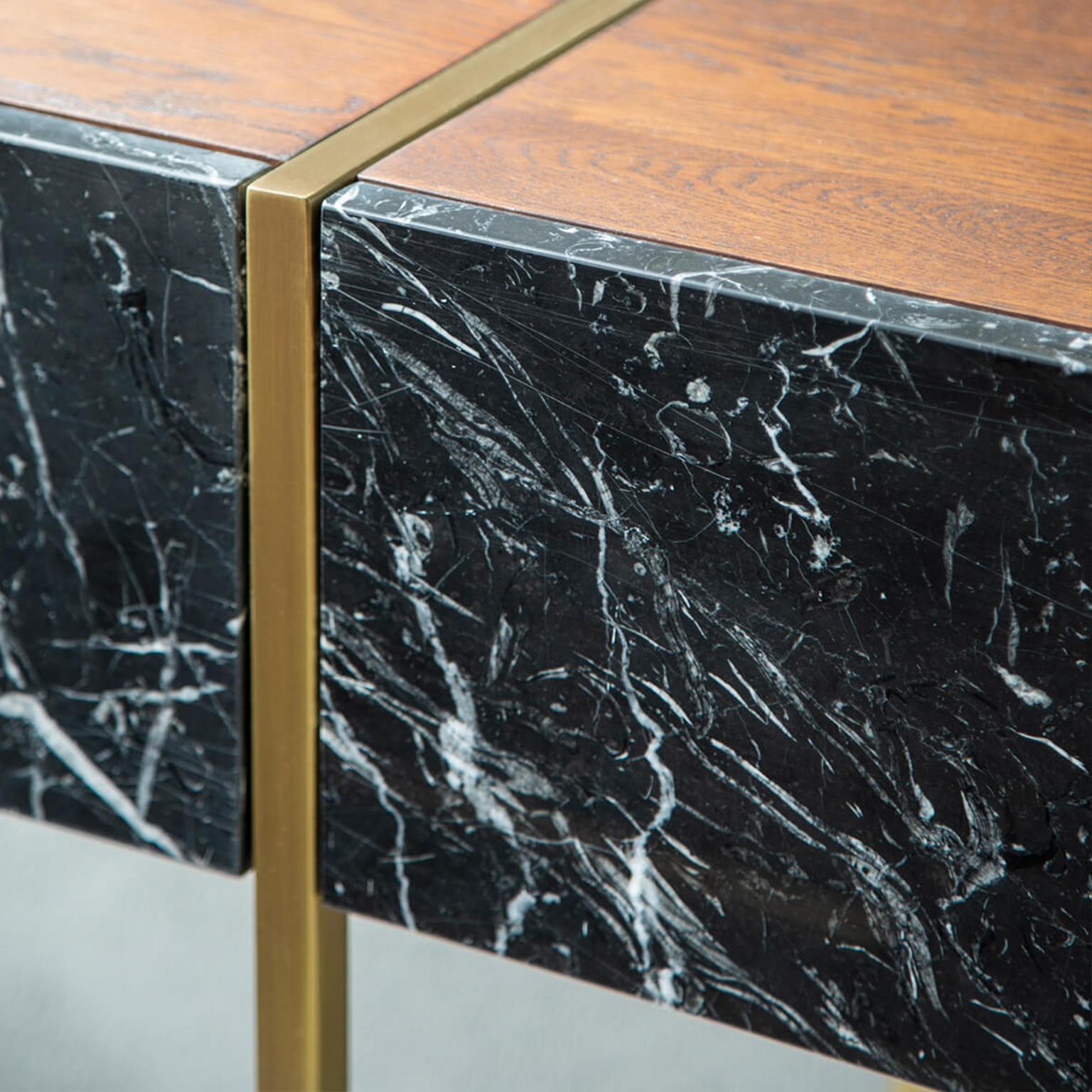 Post-Modern Famed Marble Sideboard by Lagu For Sale