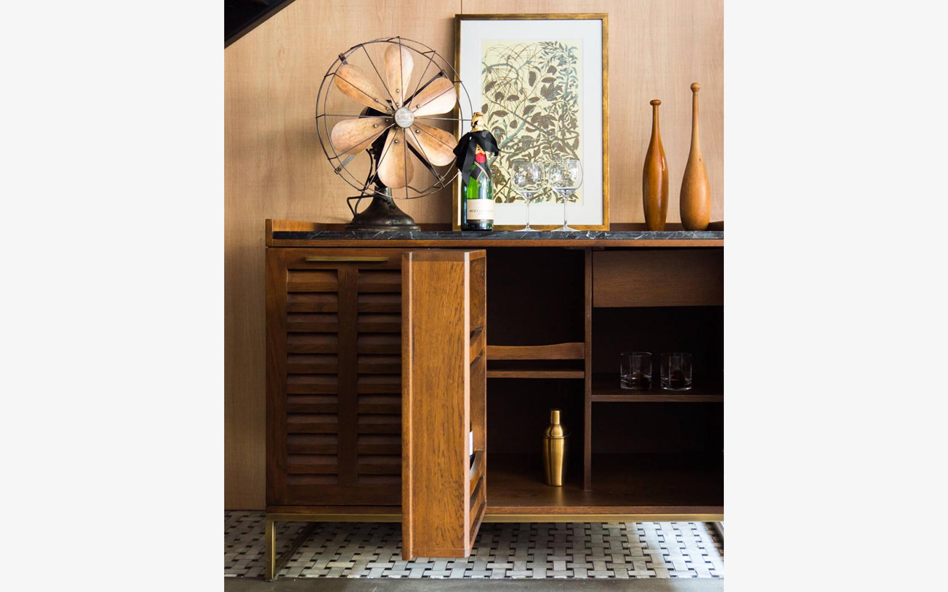 bar cabinet with marble top