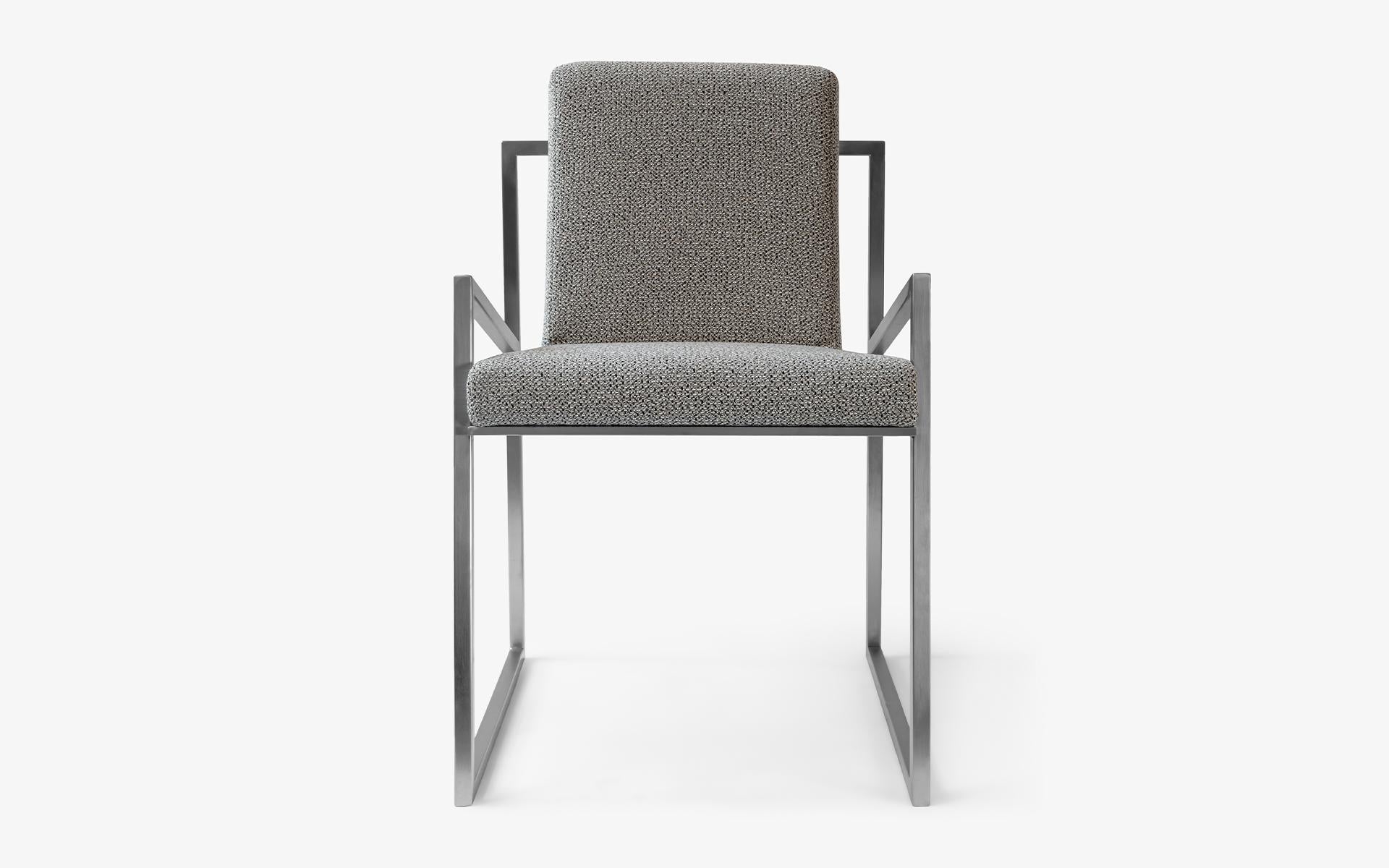 Turkish Famed Matt Chrome Gray Chair For Sale