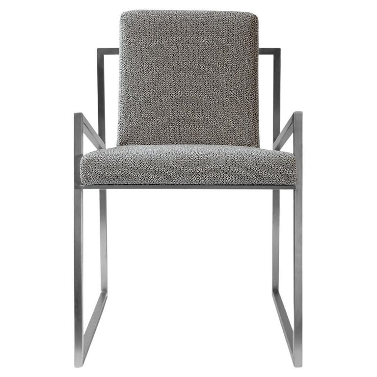 Famed Matt Chrome Gray Chair For Sale at 1stDibs
