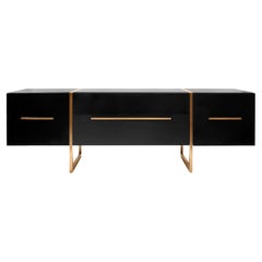 Famoso mueble para TV con cajones de mármol negro de Nero