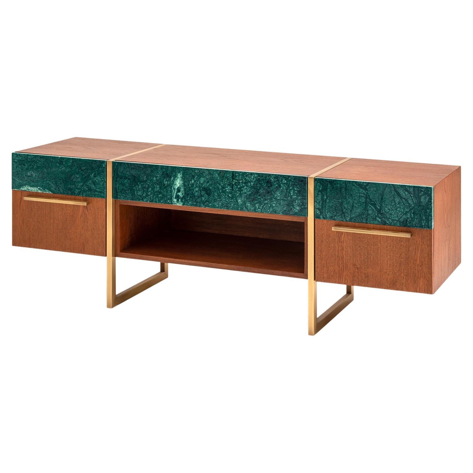 Famed Rainforest Marble TV Cabinet With Drawers by Lagu