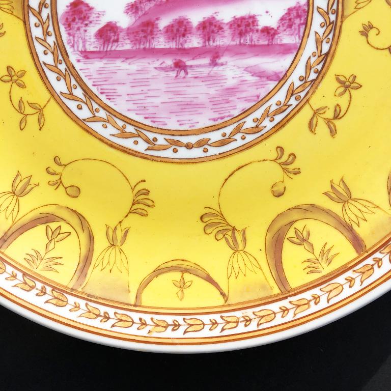 Ceramic Famille Jaune Famille Rose Yellow and Pink Chinoiserie Chinese Plate