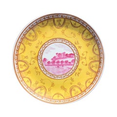 Famille Jaune Famille Rose Yellow and Pink Chinoiserie Chinese Plate