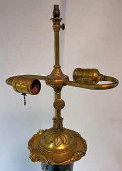 Famille Noire Chinese Porcelain Ormolu Bronze Mounted Table Lamp