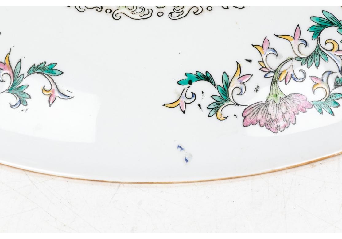 Famille Rose 20th Century Chinese Large Bowl With Maitland Smith Stand For Sale 5