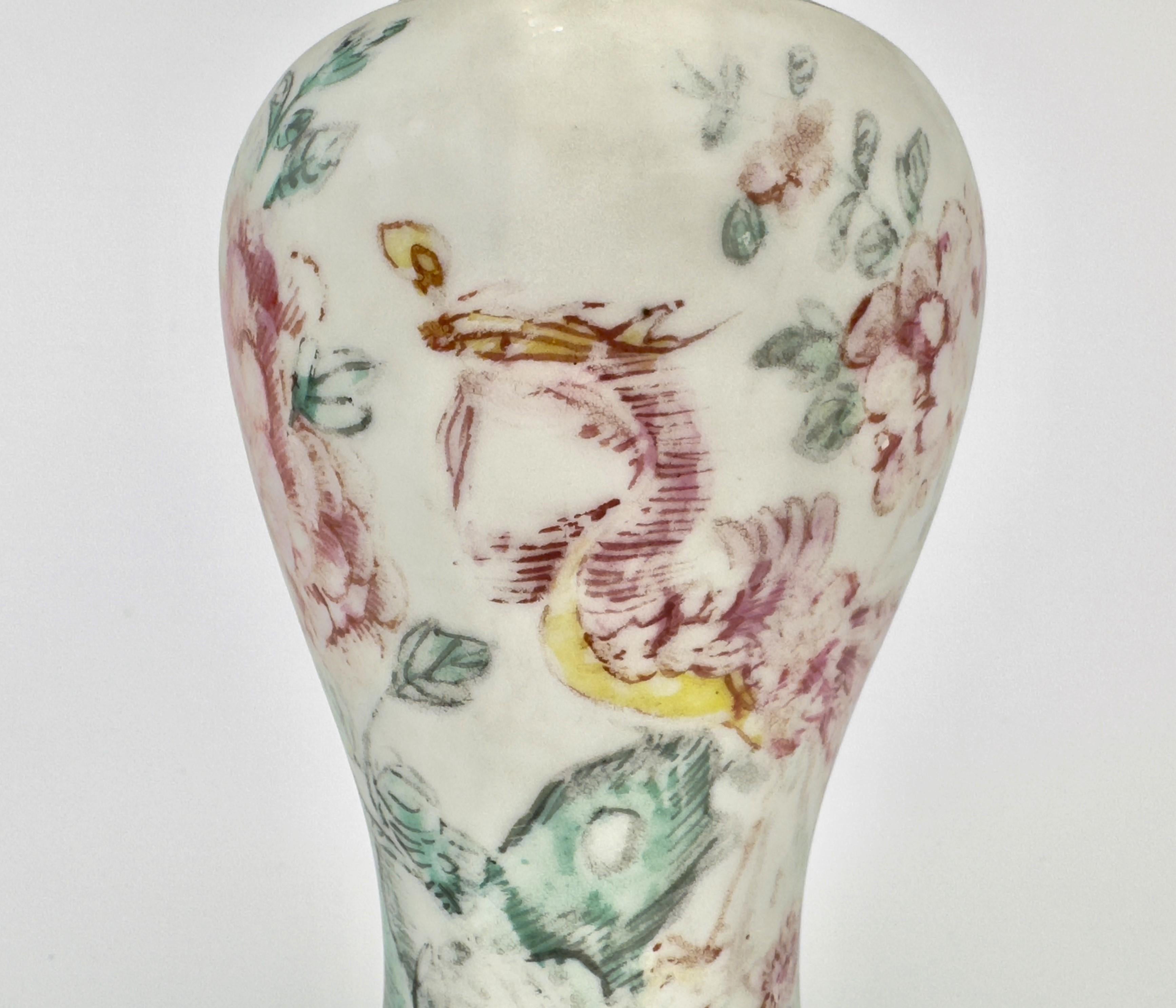Famille Rose Baluster vase Circa 1725, Qing Dynasty, Kangxi-Yongzheng reign For Sale 2