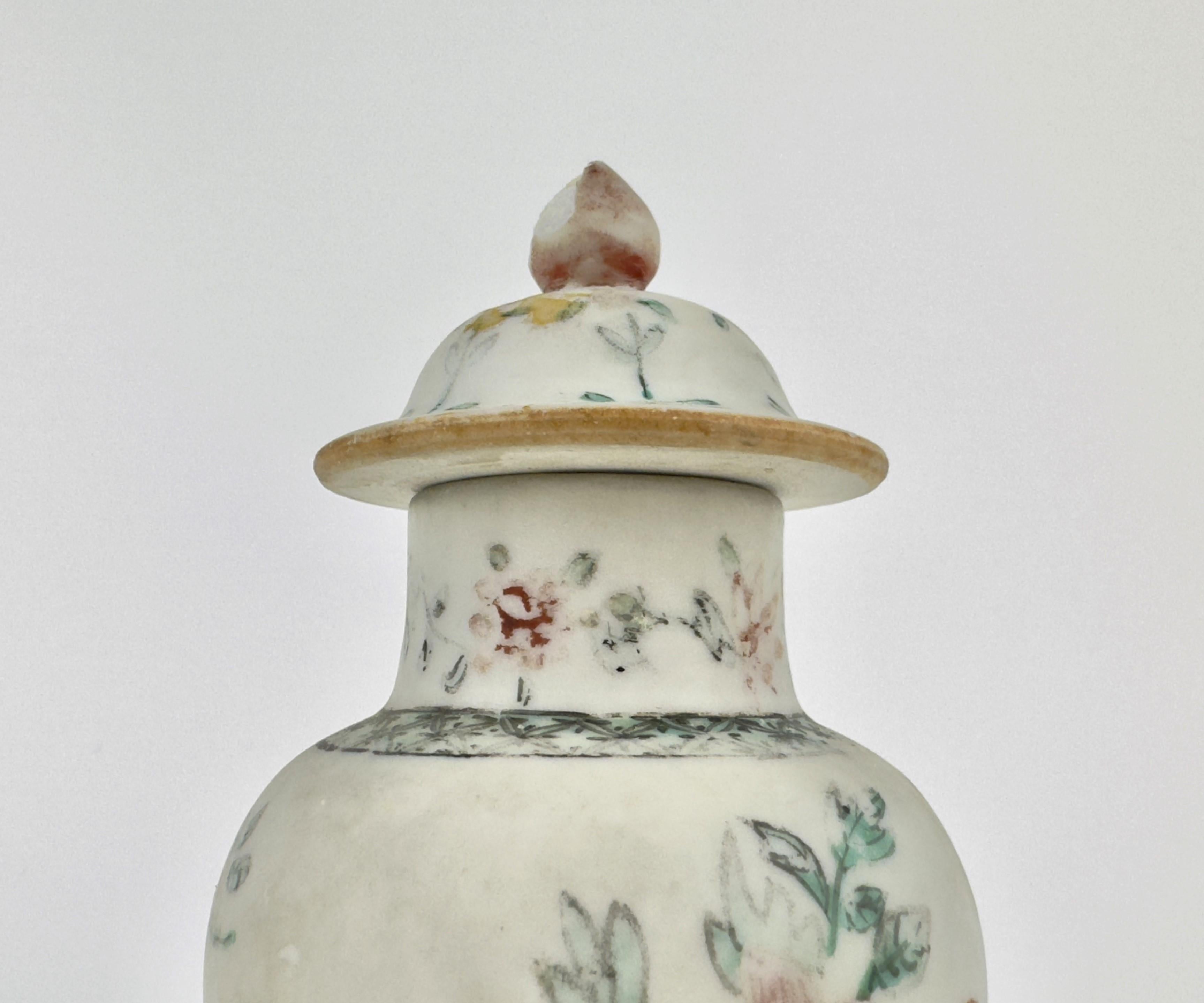 Ceramic Famille Rose Baluster vase Circa 1725, Qing Dynasty, Kangxi-Yongzheng reign For Sale