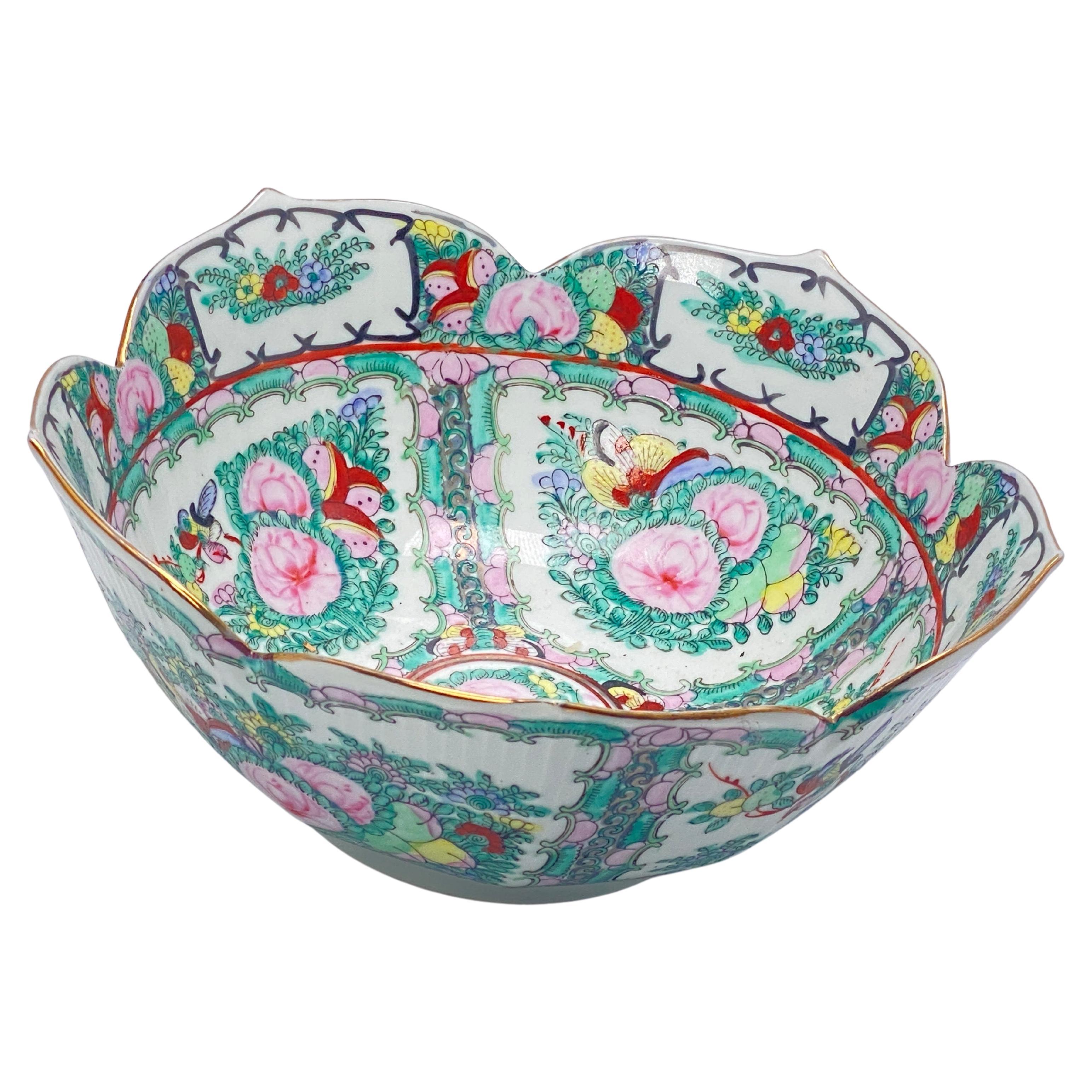 Famille Rose Bowl, China 20th Century, in Porcelain For Sale