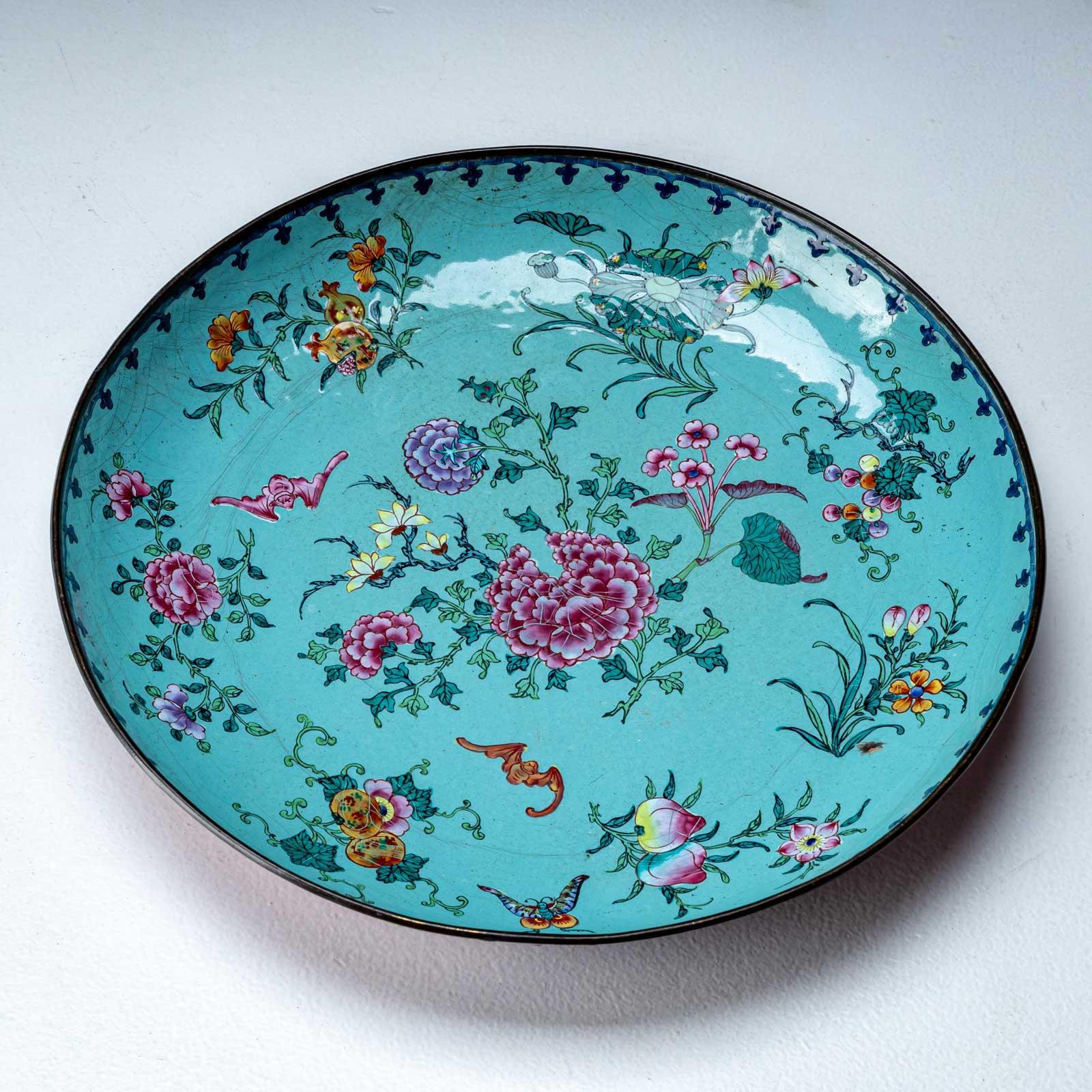 Platos esmaltados Famille Rose, China 2ª mitad del siglo XVIII en Bueno estado para la venta en Greding, DE