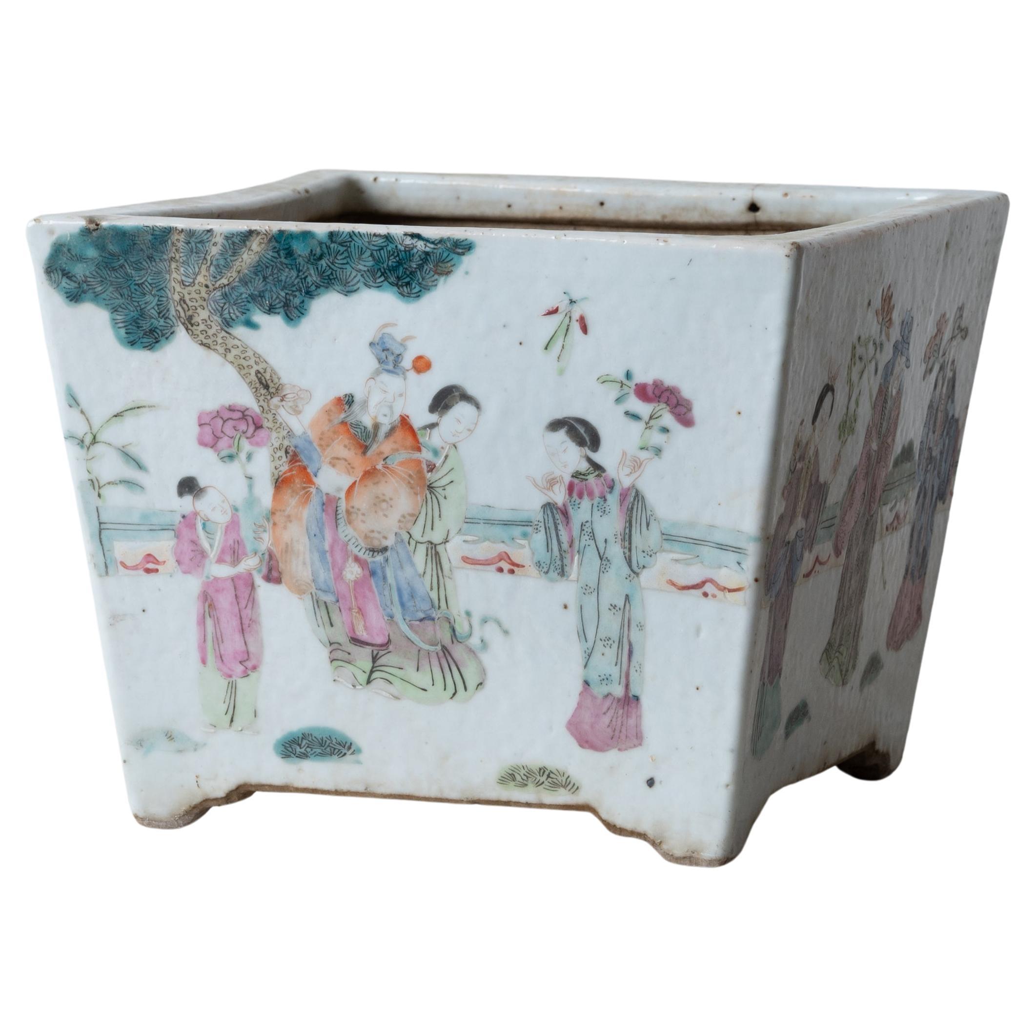 Jardiniere Famille Rose, tarda età Qing