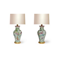 Famille Rose Porcelain Lamps