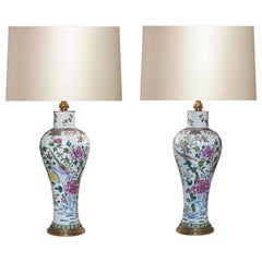 Famille Rose Porcelain Lamps