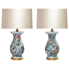Famille Rose Porcelain Lamps