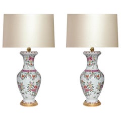 Lampes porcelaine Famille Rose